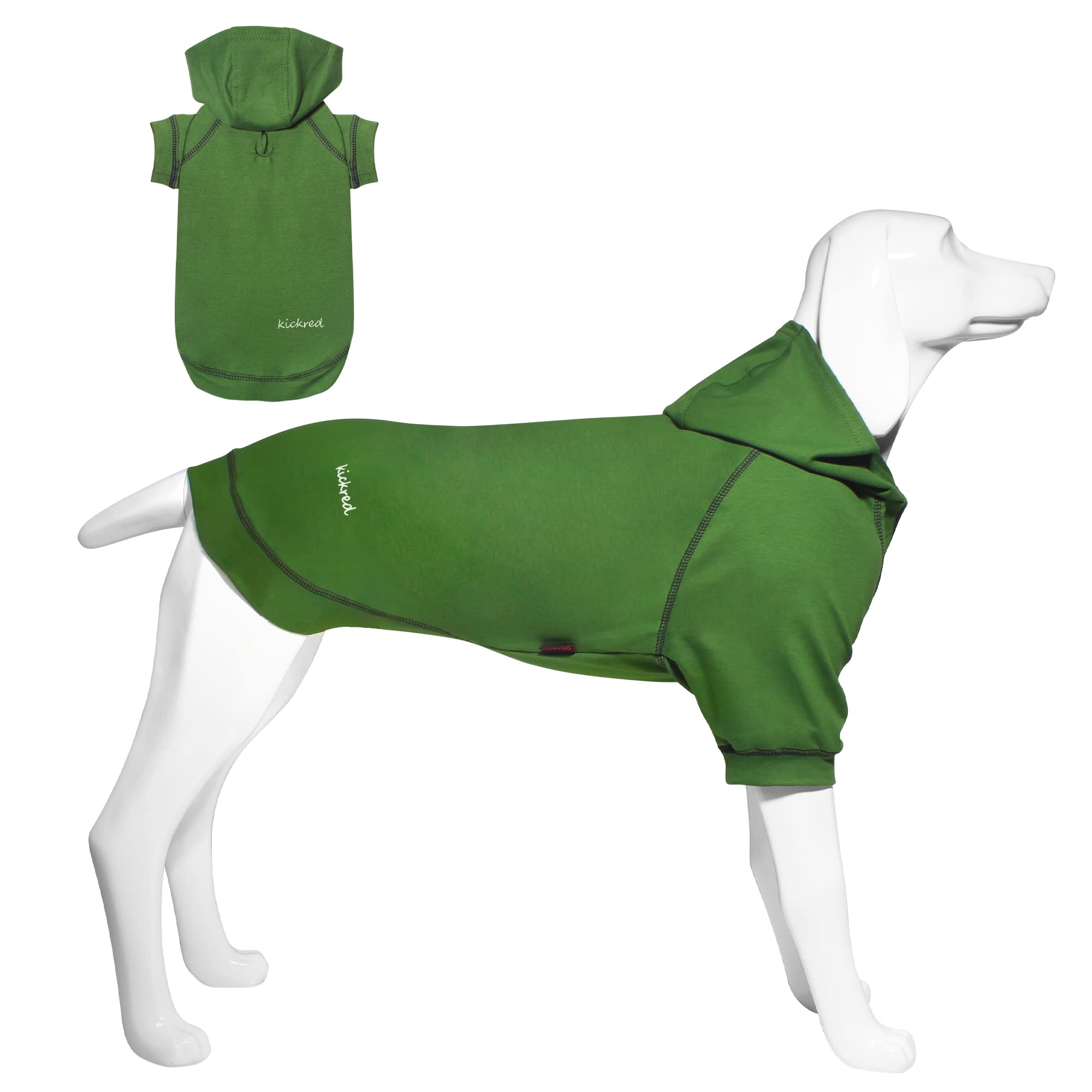 Kickred Basic Dog Hoodie Sweatshirts, Pet Clothes Hoodies Sweater With Hat And Leash Hole, Soft Cotton Outfit Coat For Small Medium Large Dogs