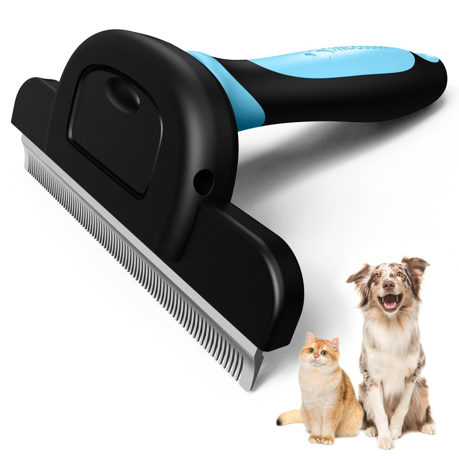 Miu Color Long Hair Pet Grooming Brush, Deshedding Tool For Medium And Large Dogs & Cats, Effectively Reduces Shedding By Up To 95% For Pet Hair, Blue