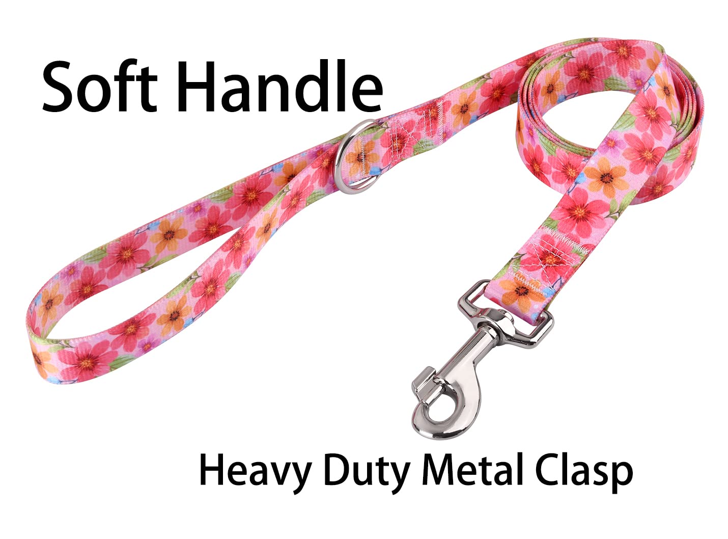 Hqyddmi Dog Collar And Leash Set For Large Dogs, Soft Comfy Pet Collar For Small Medium Large Dogs, Floral Pattern For Boy Girl