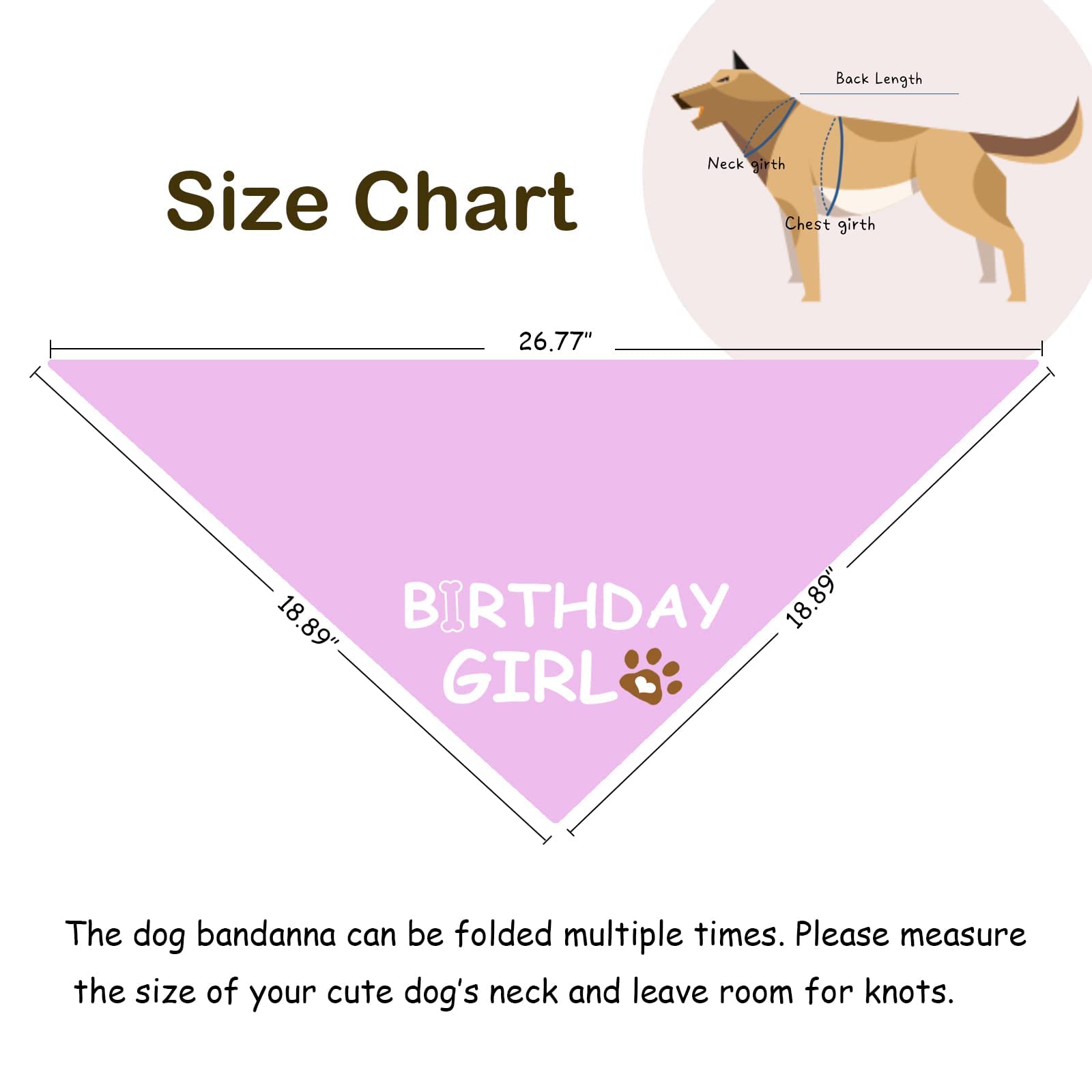 Dog Birthday Bandana Dog Birthday Boy Girl Dog Birthday Supplies For Small Medium Large Pet(Large)