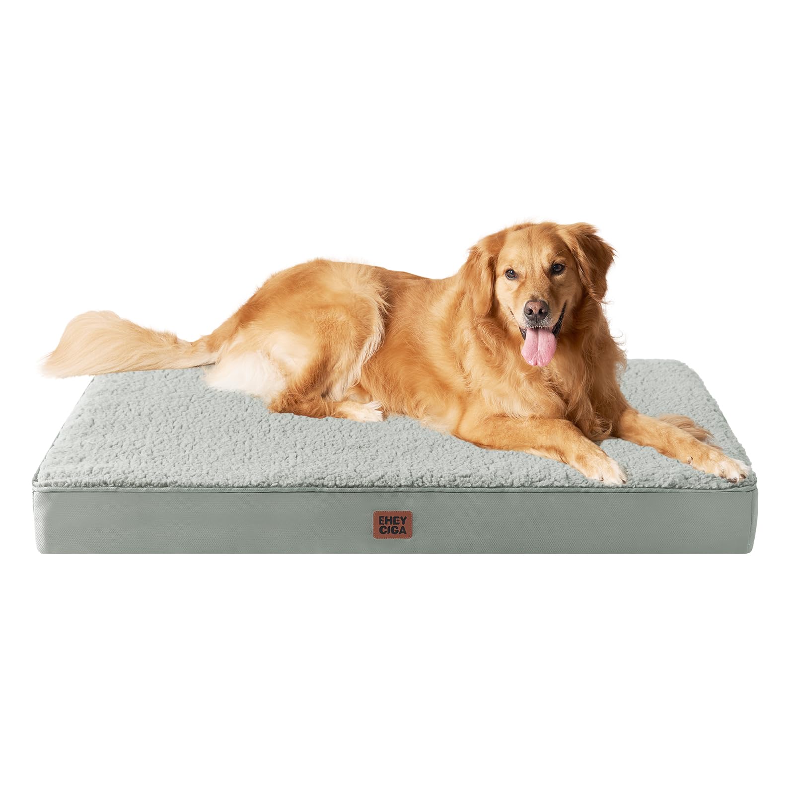 Eheyciga Orthopedic Xl Dog Beds For Extra Large Dogs With Removable Washable Cover, Greyish Green, 44X32