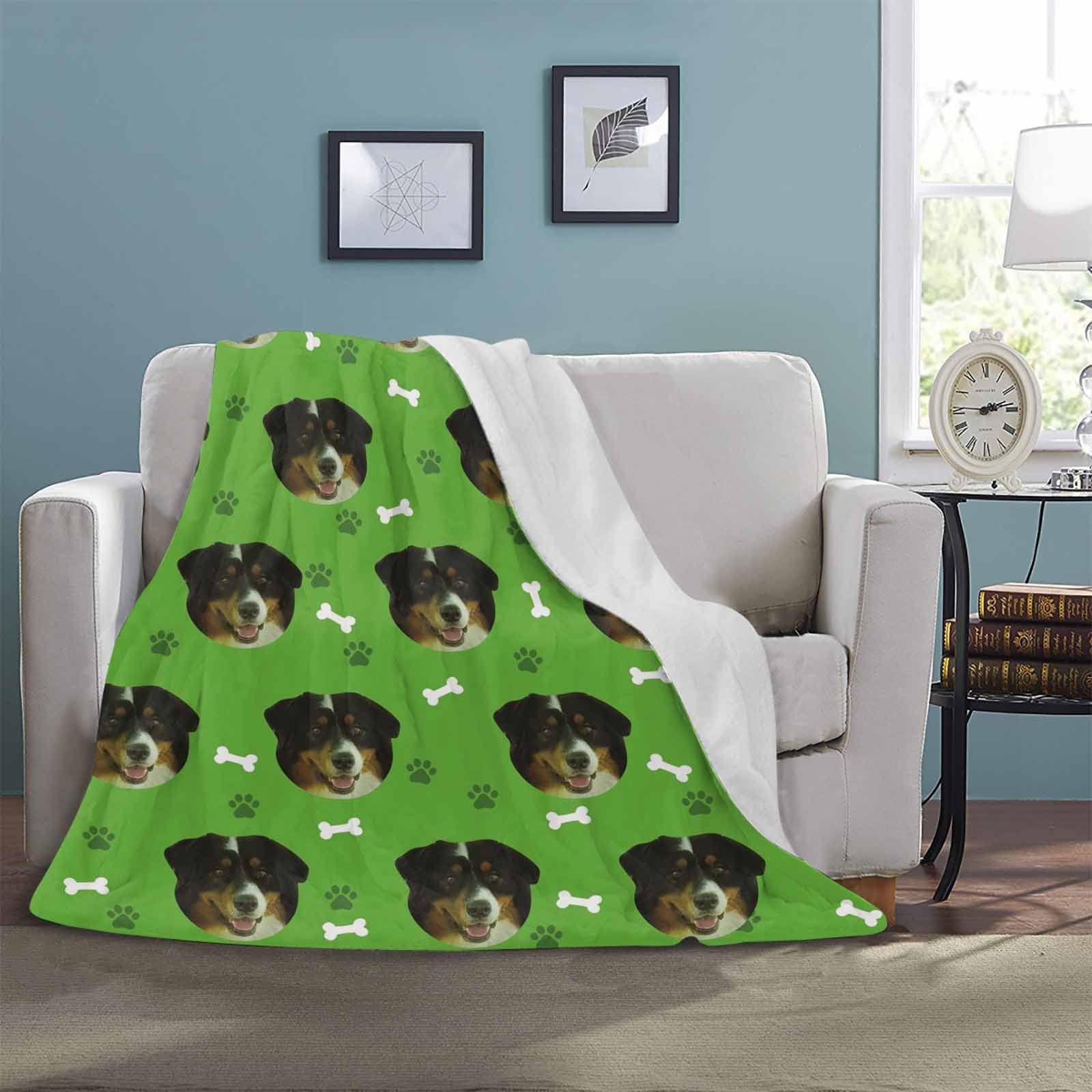 Personalized Pet Portrait Blanket, Custom Pet Blankets With Dog Photos Customized Picture Blankets For Pets Cat Dog Lovers, Upload Dog Cat Image On Blanket 50 X 60 Inches