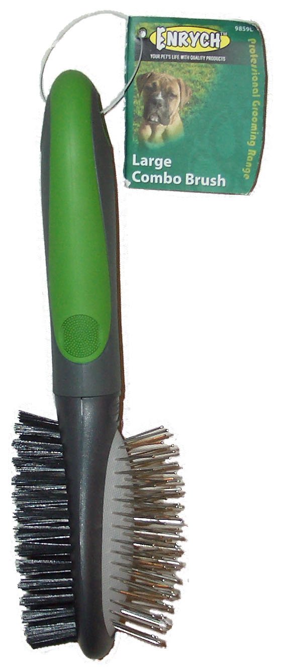 Enrych Pet Combination Brush, Large, Green/Gray Series