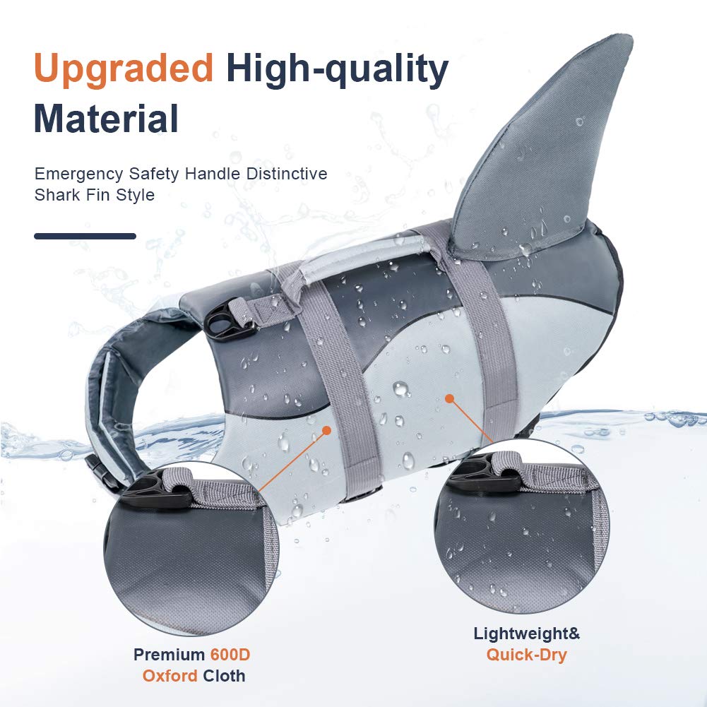 Emust Dog Life Vest, Dog Life Jacket For Small, Middle, Large Dogs With Rescue Handle Flotation Vest Safety Lifesaver For Swimmi