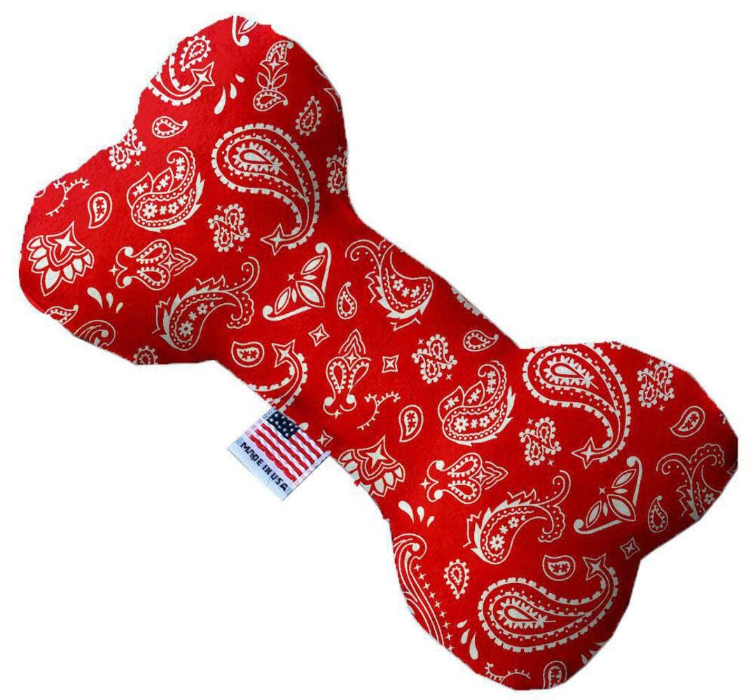 Mirage Pet Product Red Western 10 Inch Canvas Bone Dog Toy