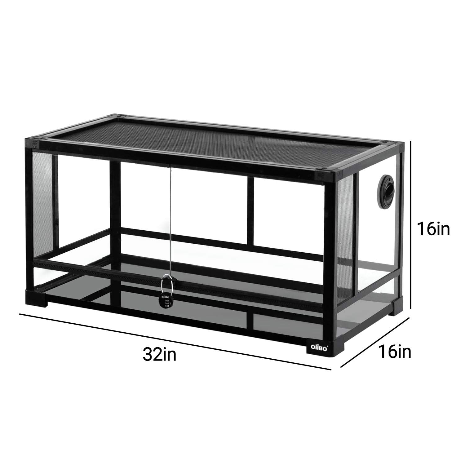 Oiibo 36 Gallon Reptile Terrarium Glass Tank, 32'X16'X16' Double Front Opening Door With Screen Ventilation Reptiles Or Amphi