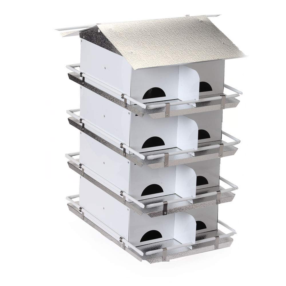 Birds Choice PMSR16 Starling Resistant Entrance Holes 4 Floor/16 Room, Bird House, Large, White/Grey