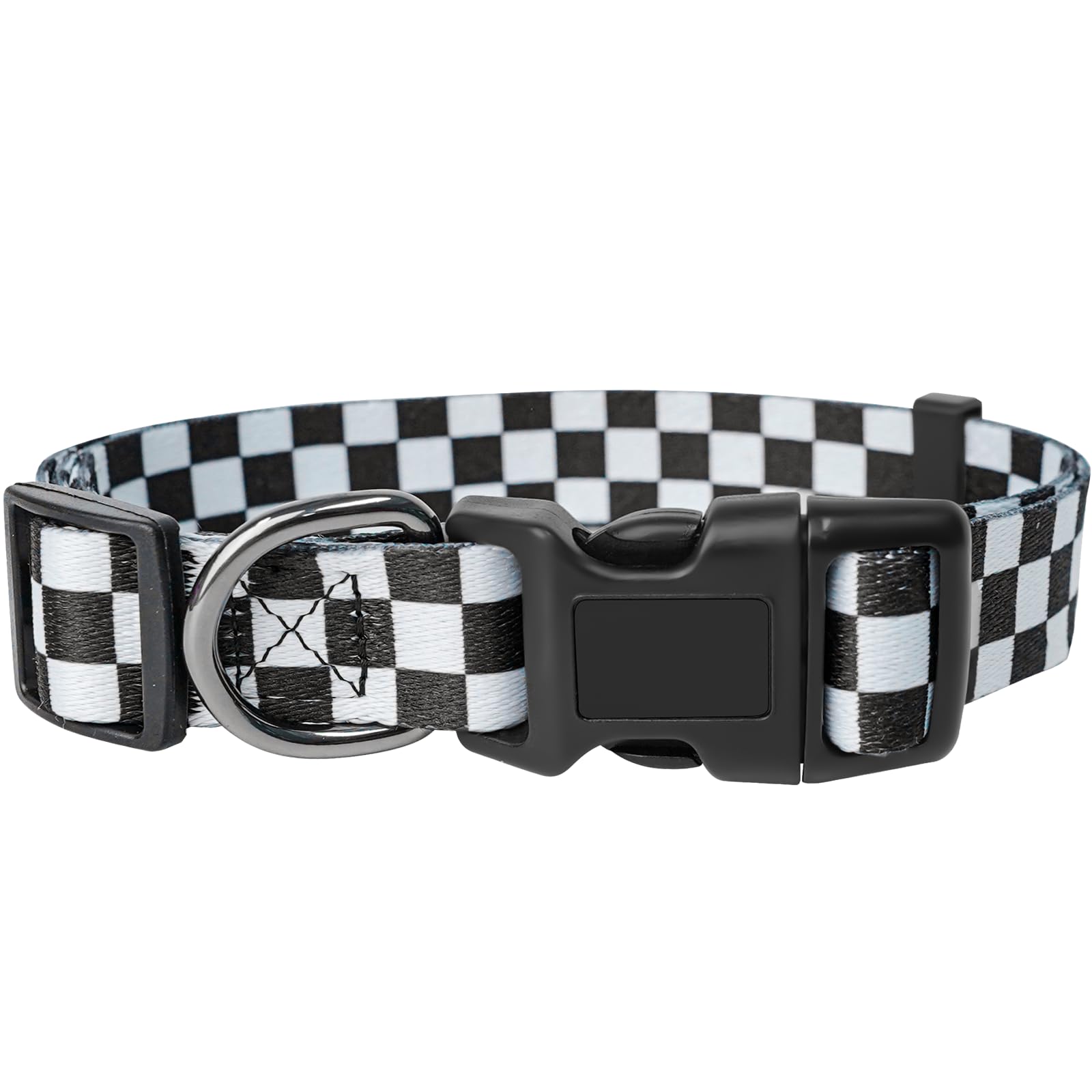 Dog Collar Adjustable Puppy Collar For Small Medium Large Dogs, Nylon Safety Collars With Leopard Print Night Visibility, Plaid 