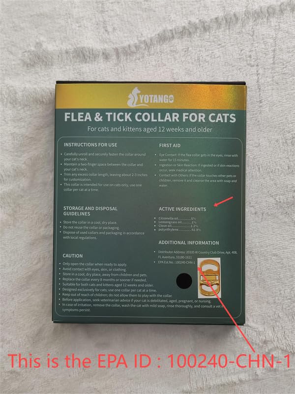YOTANGO 4 Pack Flea Collar for Cats, 32 Months Flea and Tick Prevention for Cats, Waterproof Cat Flea Collar, Cat Flea and Tick