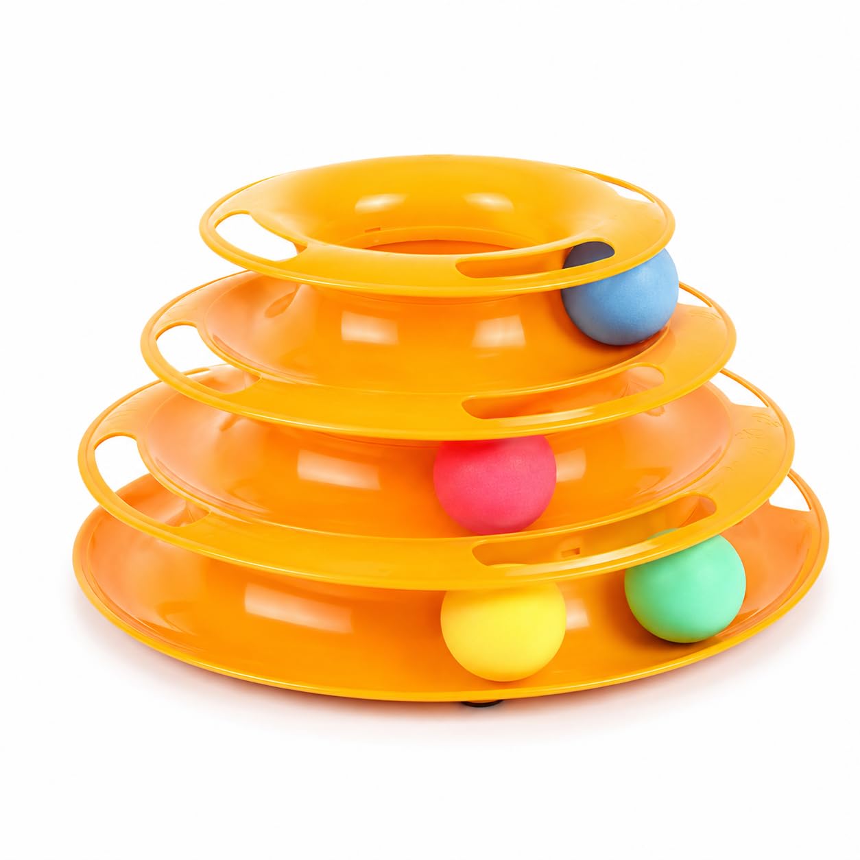 Petvogue Interactive 3 Layers Tower Track Roller With Colorful Balls For Cats And Kittens | Turntable Puzzle Toy For Mental And 