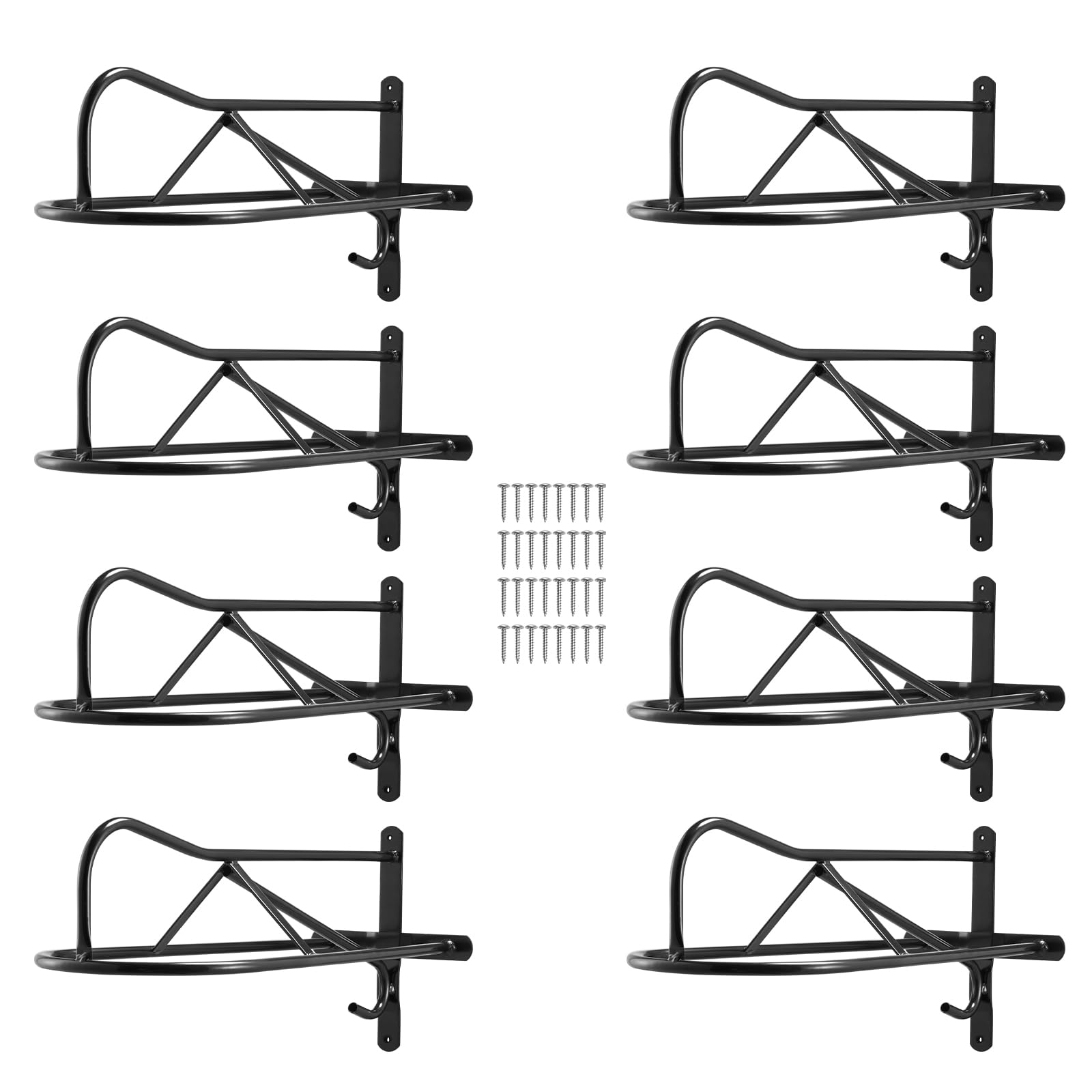 VEVOR Wall Mount Saddle Rack, 27.3 x 16.3 x 12.5 in, 8 Packs Horse Saddle Rack with Pad Bar, Portable Saddle Stand for English &