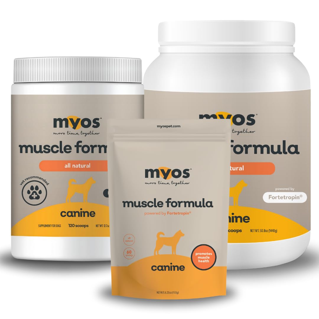 MYOS Canine Muscle Formula - All-Natural Muscle Building Supplement - Helps Reduce Muscle Loss in Aging Dogs and Improve Recover