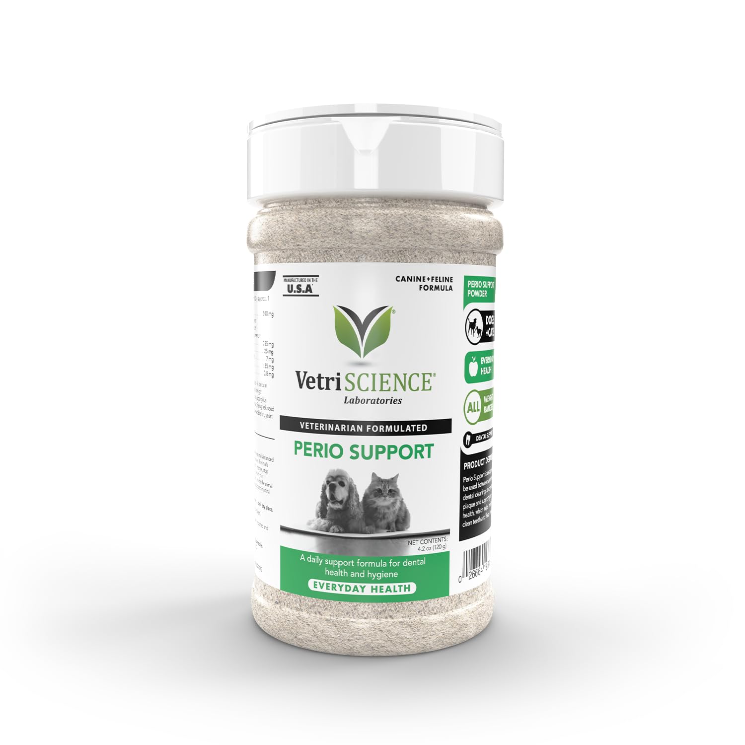 VetriScience Perio Support Cat & Dog Teeth Cleaning Dental Powder - Cat & Dog Breath Freshener - Clinically Proven Cat & Dog Den