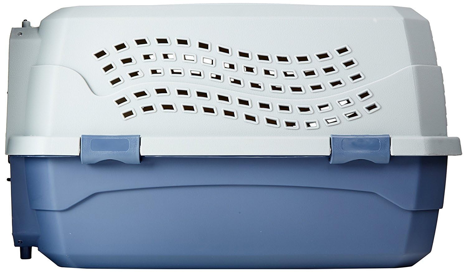 Amazon Basics - 2-Door Top-Load Hard-Sided Dogs, Cats Pet Travel Carrier, Gray & Blue, 22.8'L X 15.0'W X 13.0'H