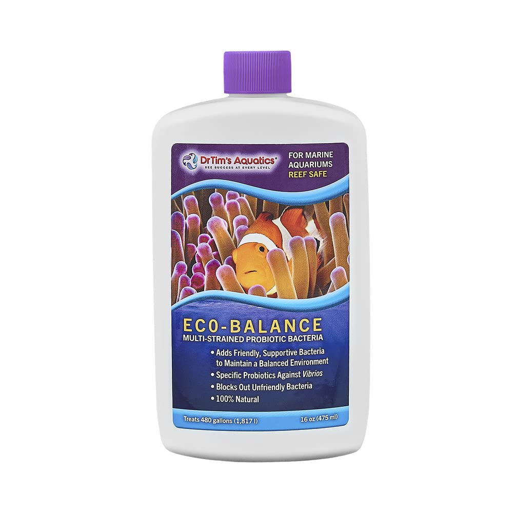 DrTim's Aquatics Eco-Balance for Reef Aquariums - Multi-Strained, Supportive Probiotic Bacteria to Maintain a Balanced Fish Tank