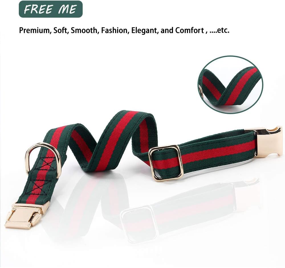Premium Dog Collar, Cute Dog Collars Luxury Style, Durable Pet Collars And Dog Leash With Metal Buckle Safety For Puppy Small Do