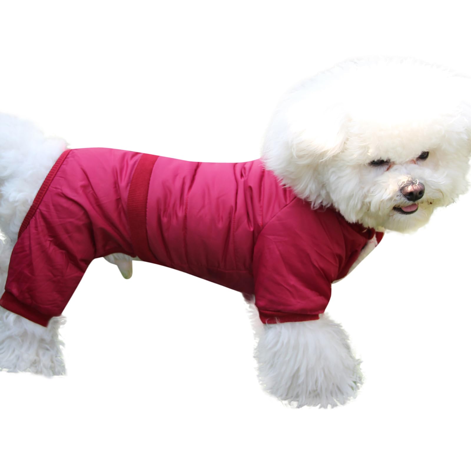 Joydaog Fleece Lined Dog Coat With Detachable Hood And Detachable Hind Legs,Warm Puppy Jacket In Winter(Red S)