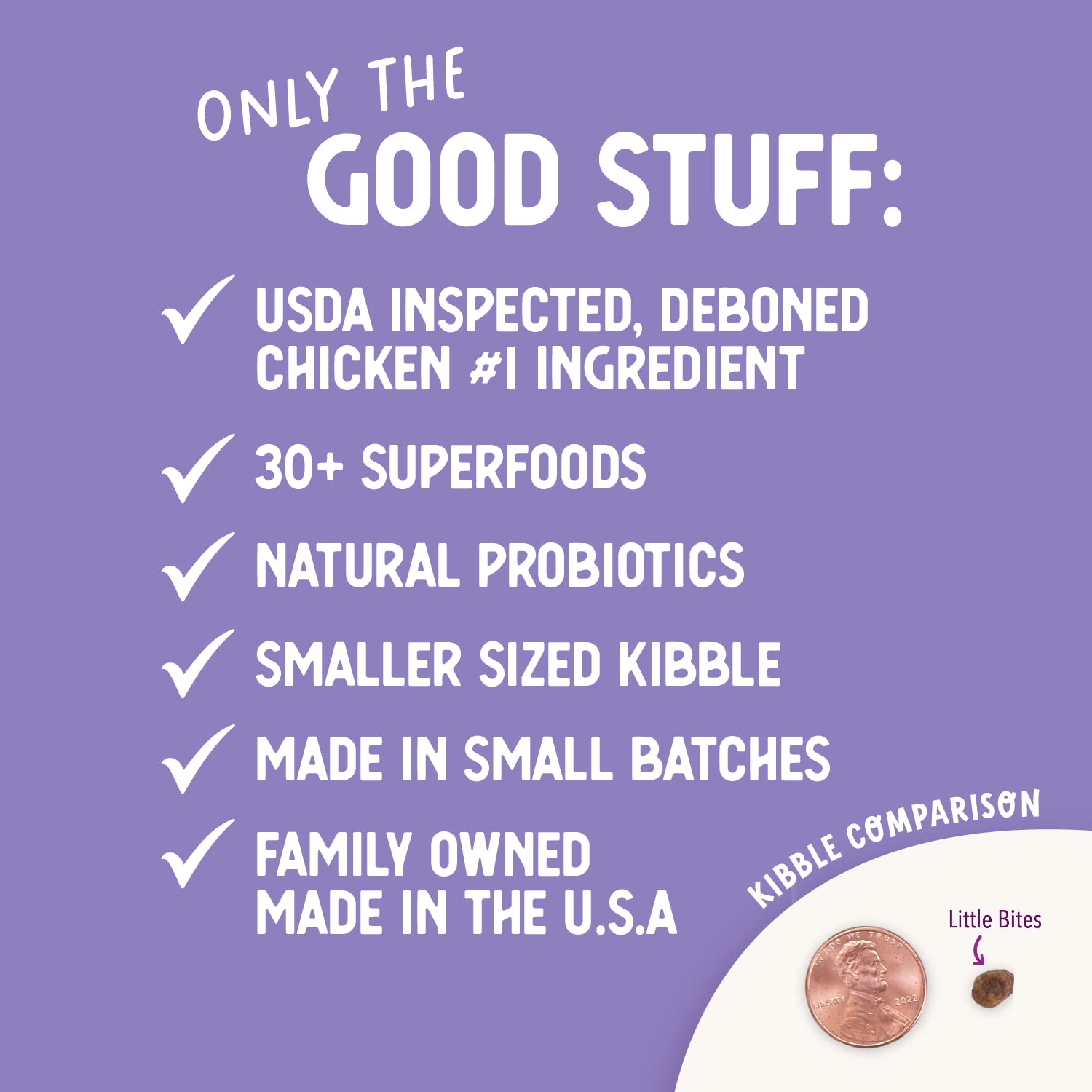Health Extension Little Bites Chicken & Brown Rice Dry Dog Food (1 lb / 0.45 kg) - Natural with Probiotics and Superfoods for Te