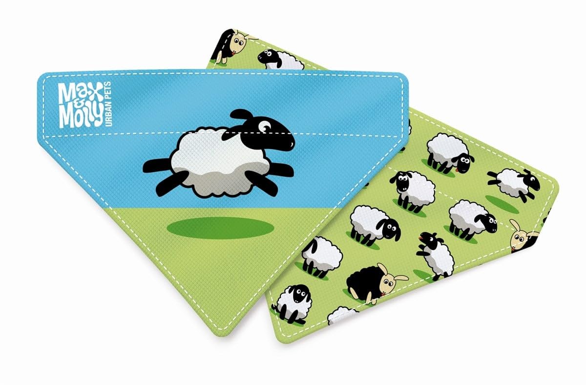 Max & Molly 2-In-1 No-Tie Reversible Pet Bandana For Collars - Vibrant Designs, Durable & Machine-Washable - Slide-On Fabric Acc