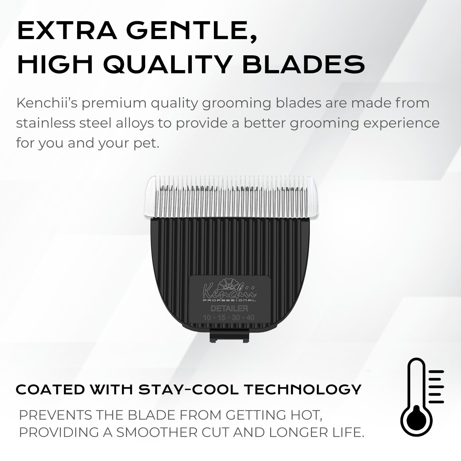 Kenchii Flash Clipper Blade (Fine Detailer) Only Compatible With Flash Clipper, Black & White