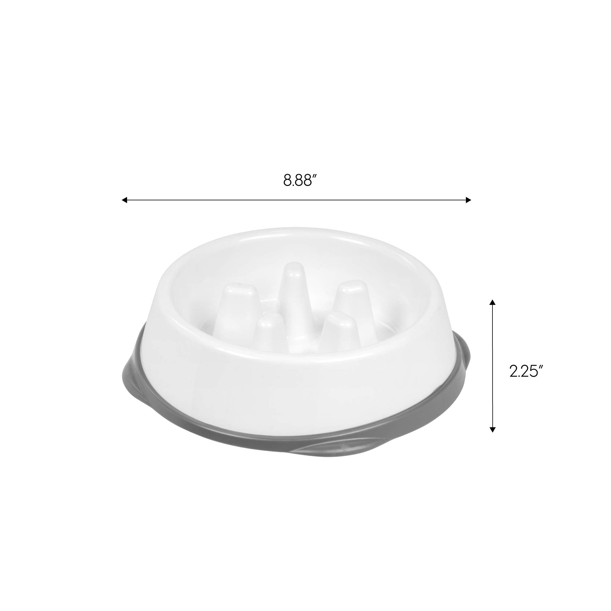 IRIS USA 2-Cup Slow Feeder Dog Bowl, Anti-Choking & Anti-Slip, Puzzle Bowl for Healthy Digestion, Slow Eating Dog Bowl for Long