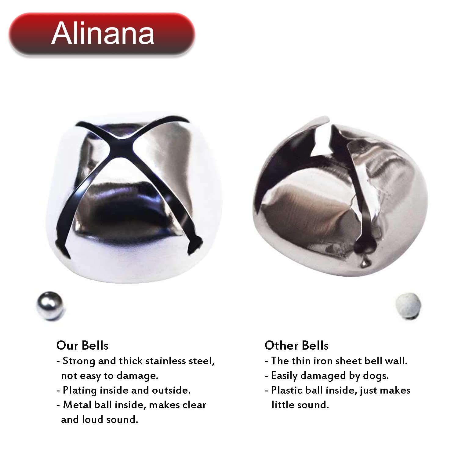 Alinana Adjustable Dog Doorbell For Training - 7 Extra-Loud Dog Door Bell For Going Outside And Potty Training - Ideal Puppy Training Supplies