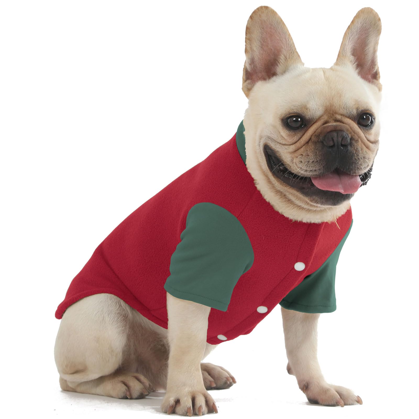 Christmas Sweater Clothes For Small Medium Dogs - Boy And Girl Dog Jacket Winter Coat With O-Ring Leash - Stretchy Warm Sweatshi