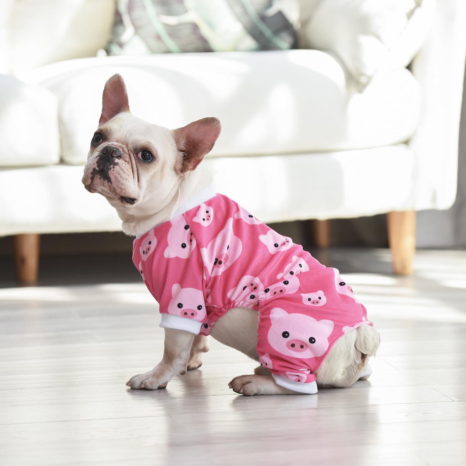 Cutebone Pink Pig Dog Pajamas Cute Cat Clothes Pet Pjs Onesie, Xs P46Xs