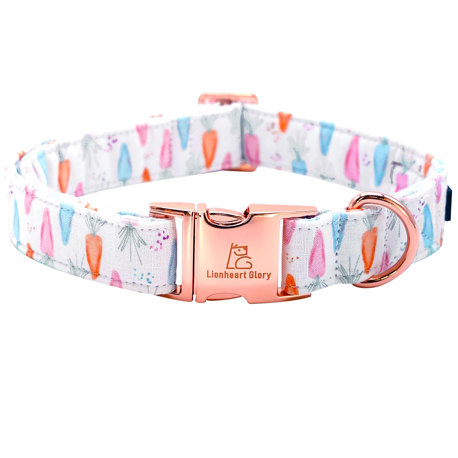 Lionheart Glory Easter Collar Carrot Print Dog Collar For Medium Cute Dog Collars Spring Female Or Male Pet Gift Adjustable Heav