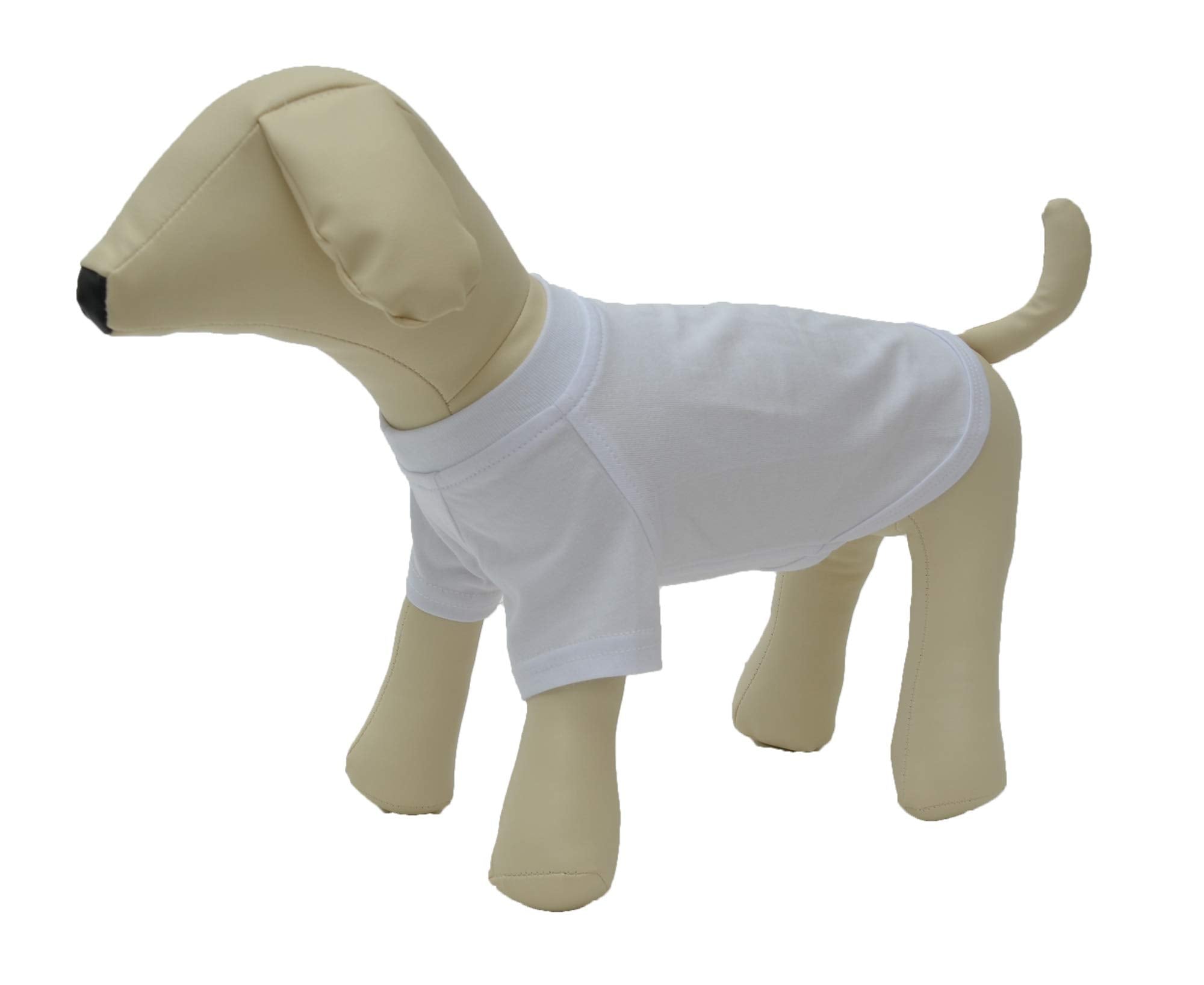 Lovelonglong 2019 Pet Clothing Dog Costumes Basic Blank T-Shirt Tee Shirts For Small Dogs White M