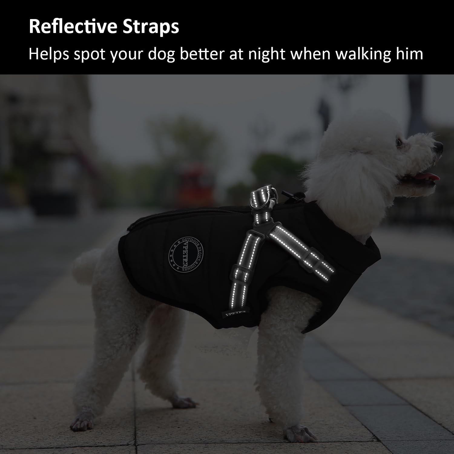 Dog Winter Coat, Warm Jacket Paded Fleece Vest With Built In Harness, Waterproof Windproof Reflective Cozy Adjustable Snow Pet C