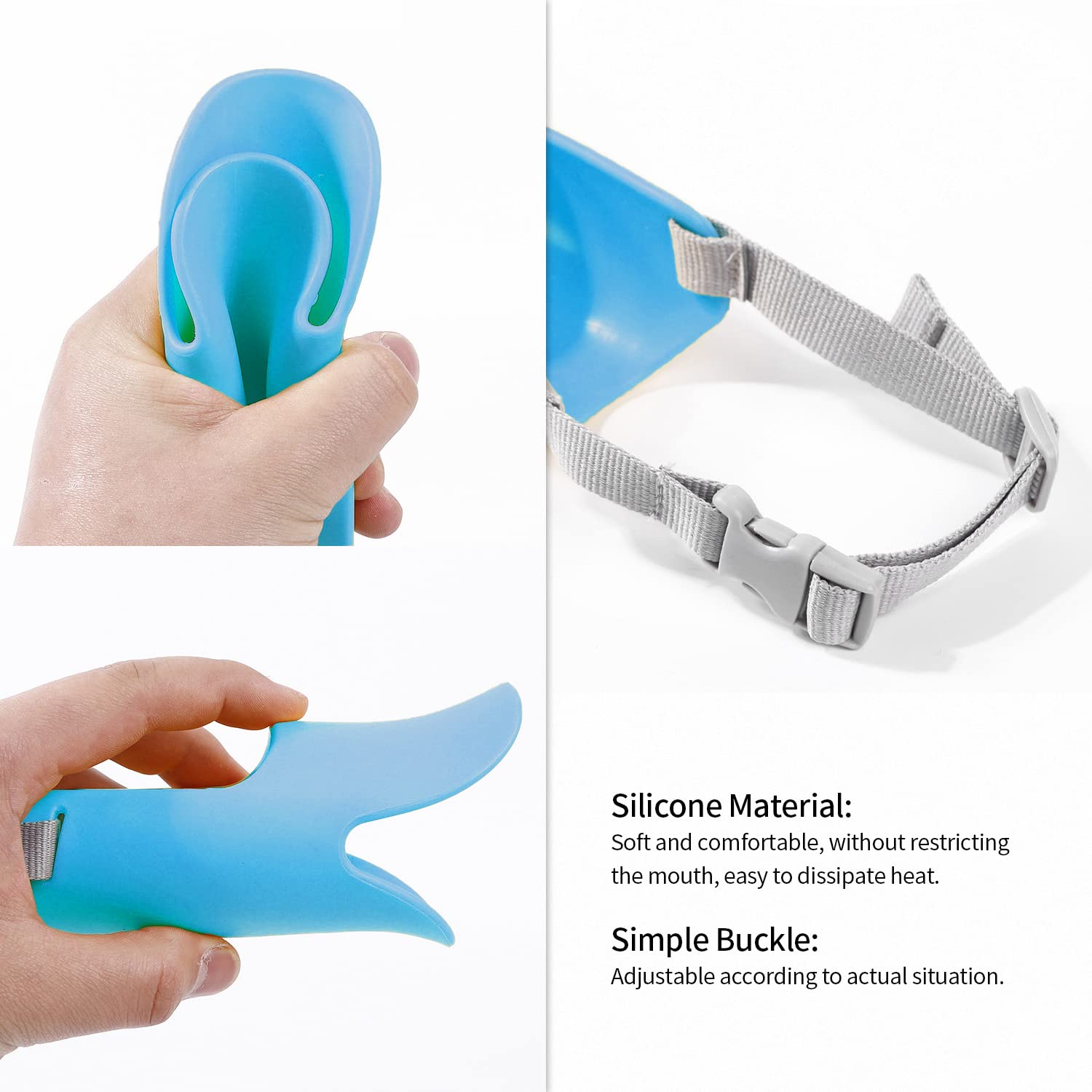 Nacoco Anti Bite Duck Mouth Shape Dog Mouth Covers Anti-Called Muzzle Masks Pet Mouth Set Bite-Proof (Blue, M)