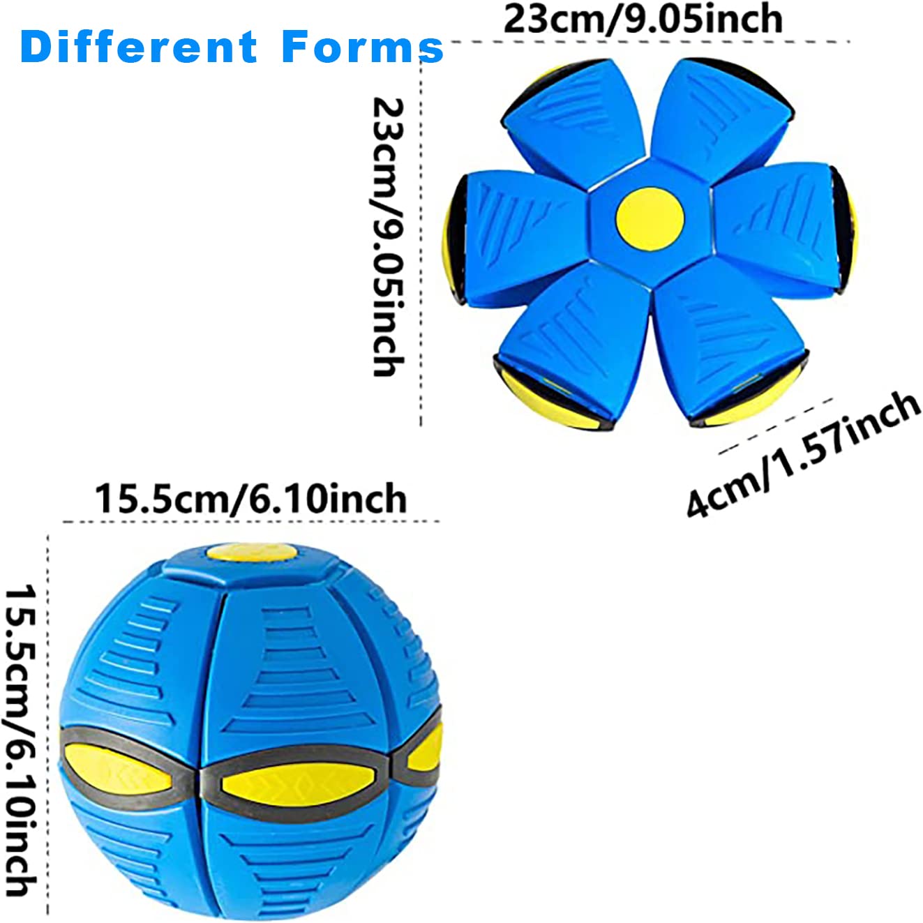 BADWALT FlidRunest 2PCS Pet Toy Flying Saucer Ball, Flying Saucer Ball Dog Toy with 3 Light for Interactive Dog,Cats, Childrens