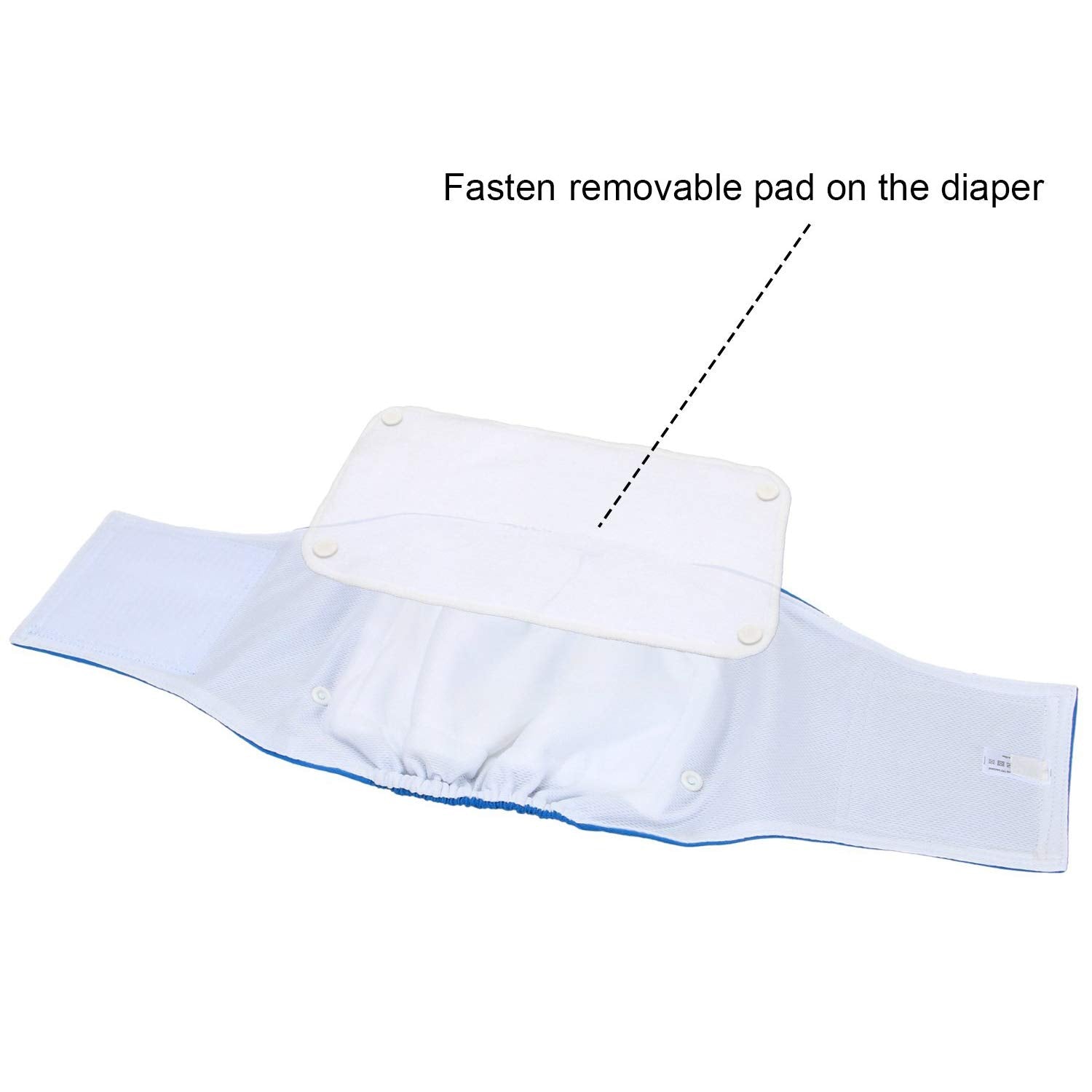 Teamoy Belly Bands For Male Dogs With Removable Pads, Reusable Washable Puppy Dog Diaper Wraps(Pack Of 3), L1