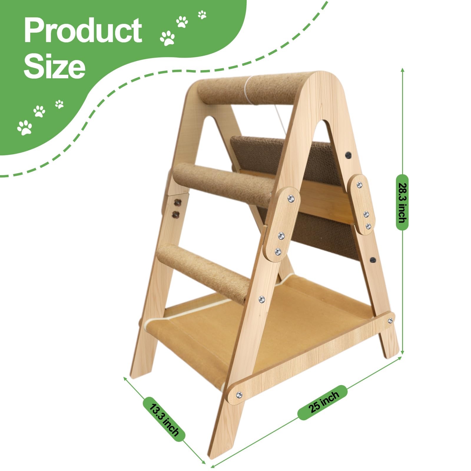 Blugun Cats Scratching Pads Cat Climbing Frame Multifunctional Kitten House Toys All-In-One Wooden Climbing Ladder Summer Kitty