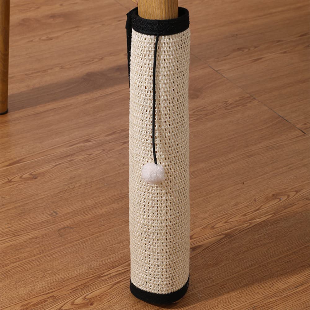 Cat Scratcher Mat With Interactive Mouse Toy, Cat Scratching Post Natural Sisal Table Leg Scratch Wrap Cat Grinding Claws Scratc