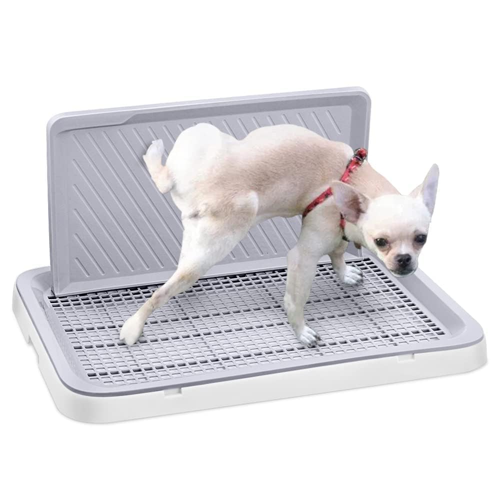 FHSNS Small Dog Potty Training Tray  Indoor Porch for Small Dogs, Perfect Floor Protector for Puppys Potty Training, 19.5x15 I
