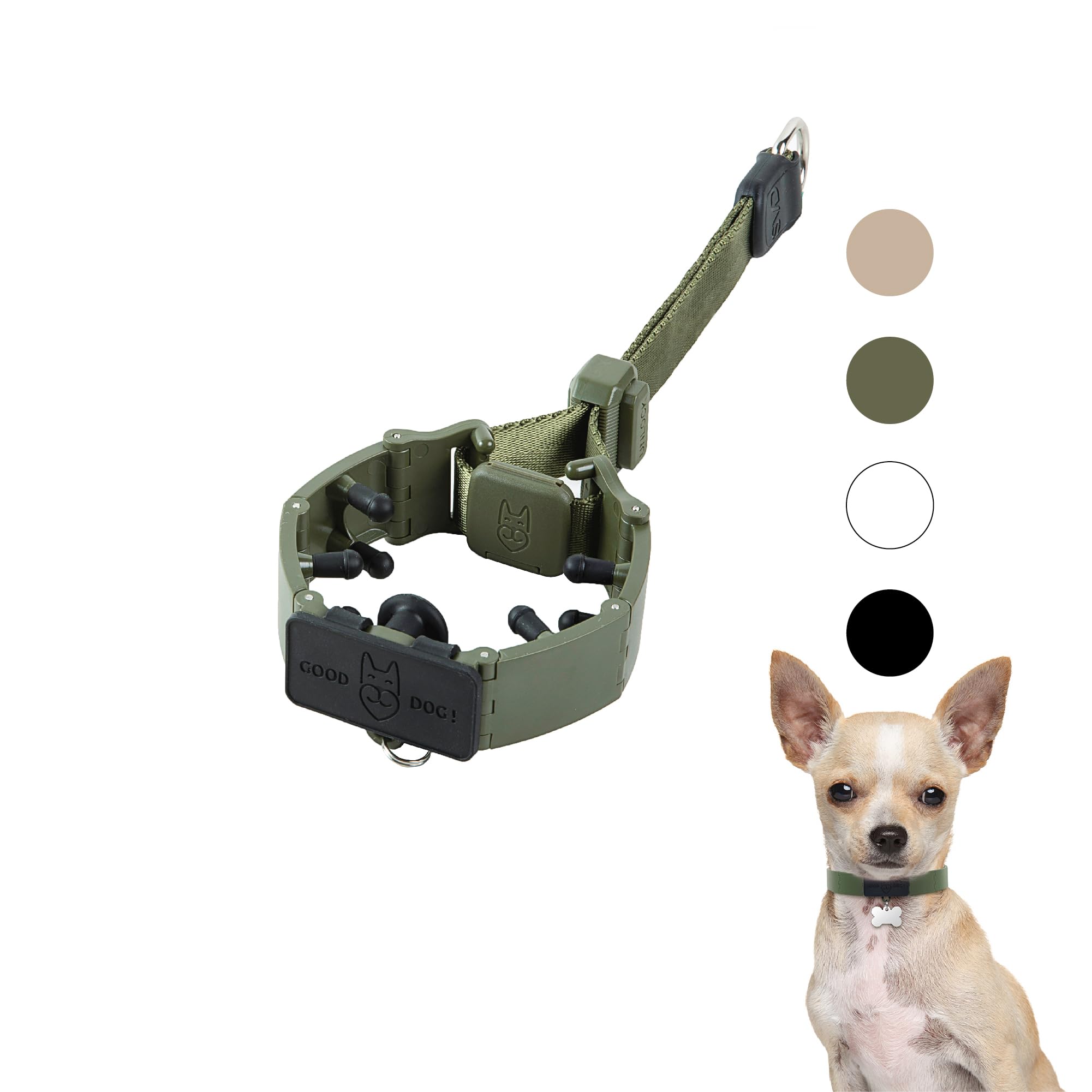 Svd.Pet Dog Prong Collar For No-Pull Training, Quick-Release Buckle Adjustable Pinch Collar For Small Dogs (Army Green, Small Si