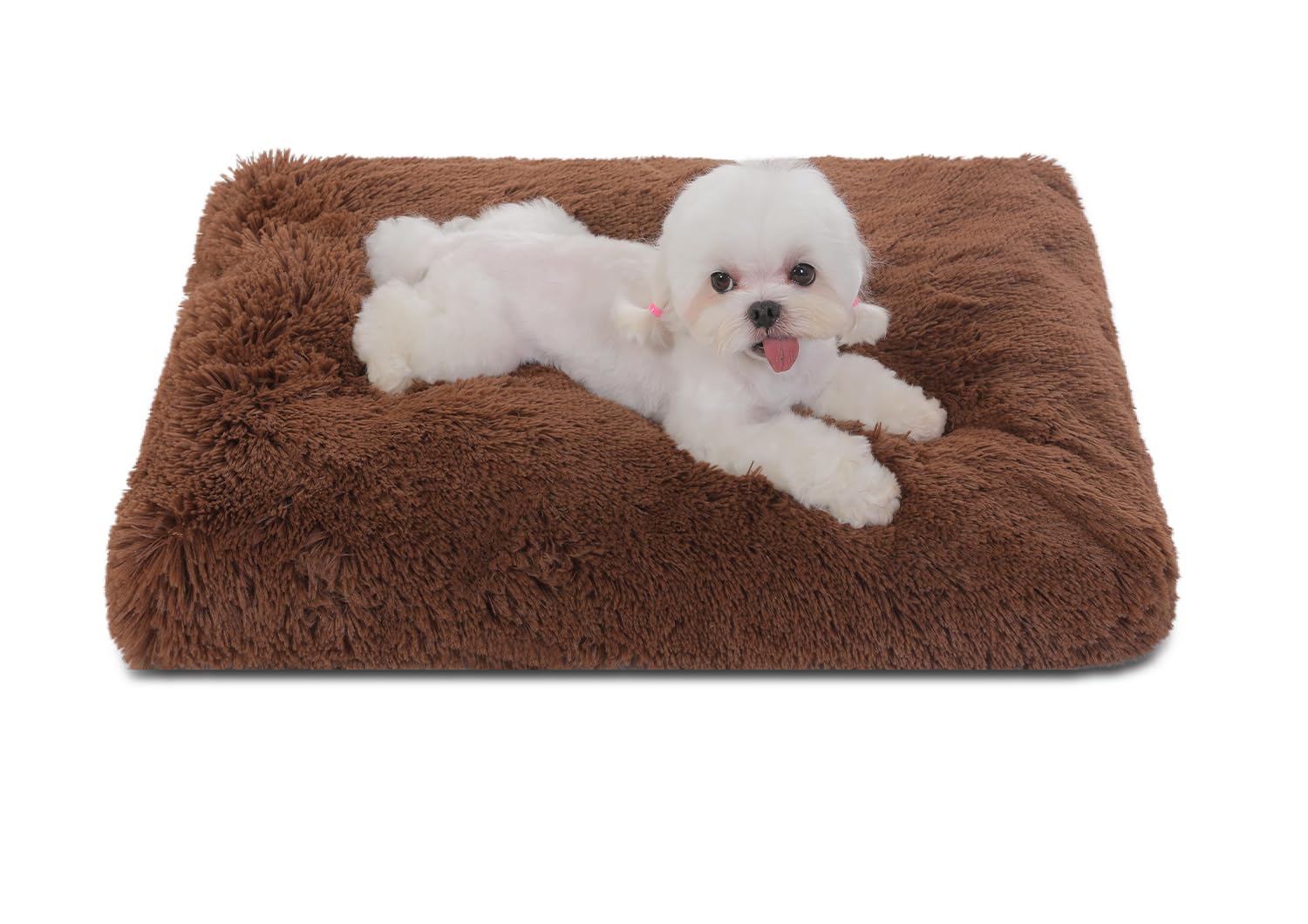 Bedfolks Waterproof Crate Bed, Plush Pad With Removable Cover, Faux Fur For Small Dogs And Cats, Fluffy Washable Kennel Bed 17'