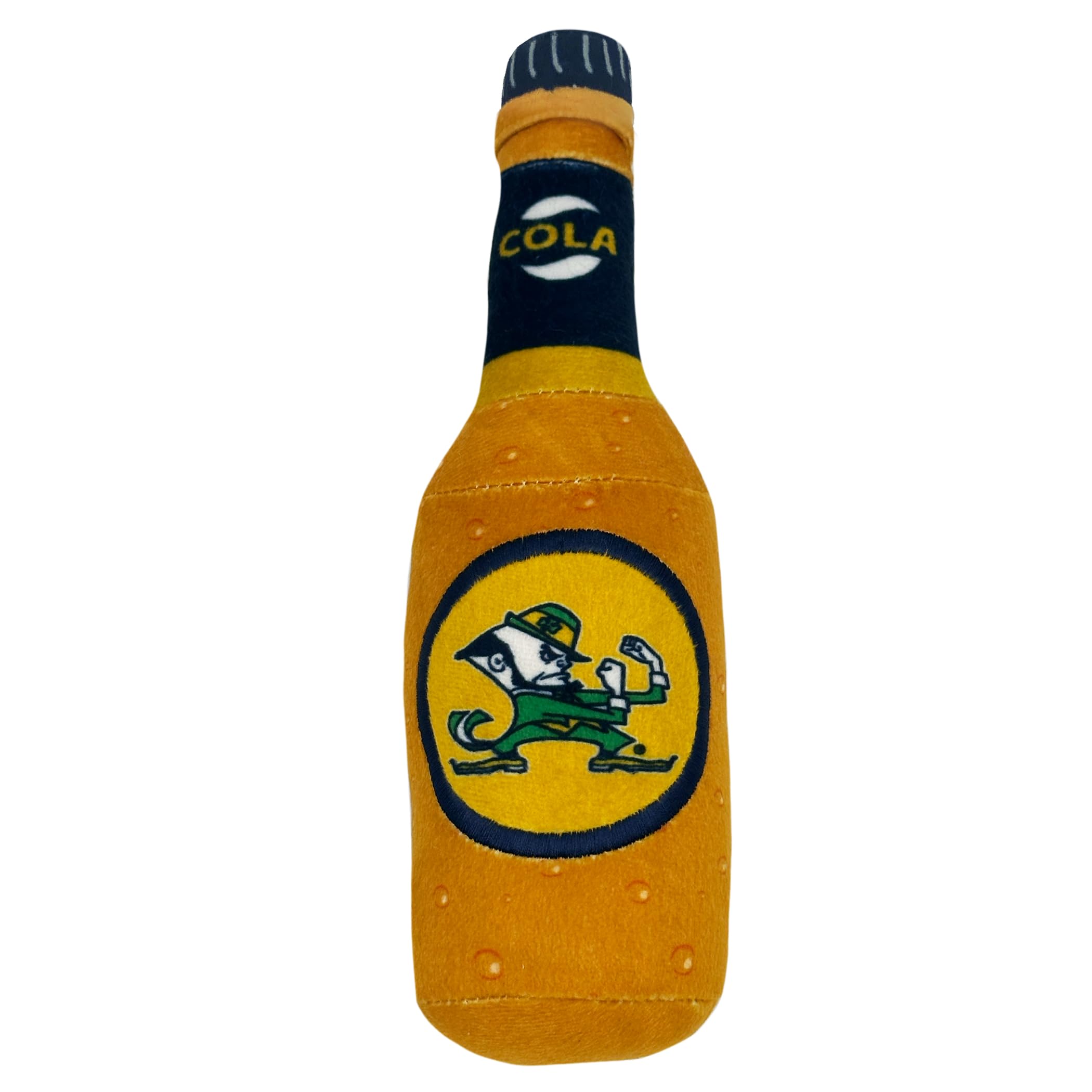 Ncaa Notre Dame Fighting Irish Beer Bottle Plush Dog & Cat Squeak Toy- Cutest Stadium Soda Bottle Snack Plush Toy For Dogs & Cat