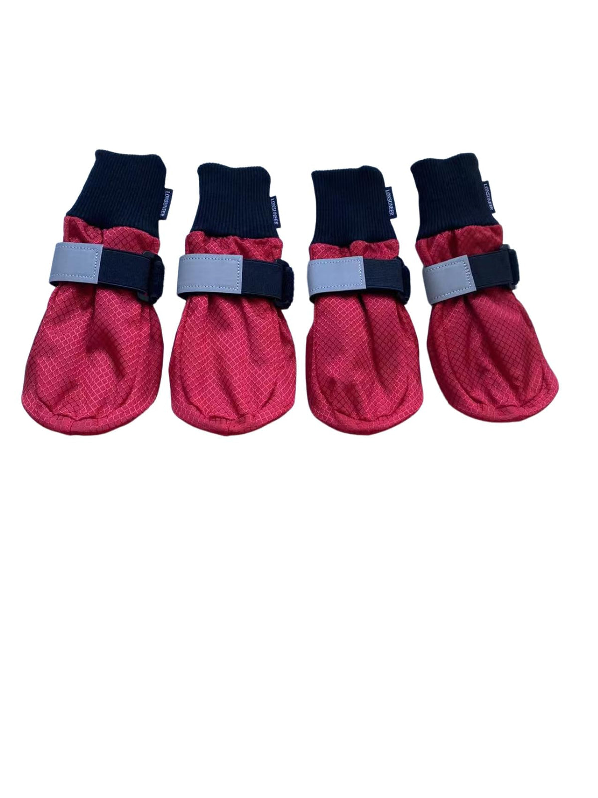 Lonsuneer Winter Paw Protector Dog Boots Waterproof Soft Sole And Nonslip Set Of 4 Color Red Size Large