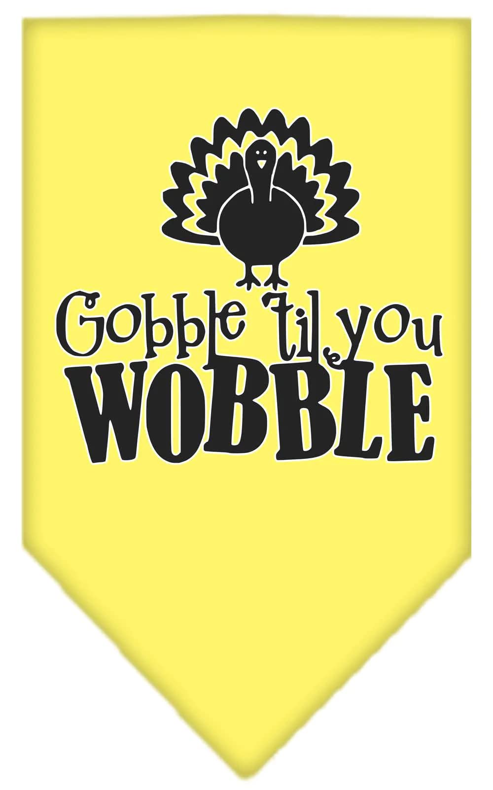 Mirage Pet Product Gobble til You Wobble Screen Print Bandana Yellow Large