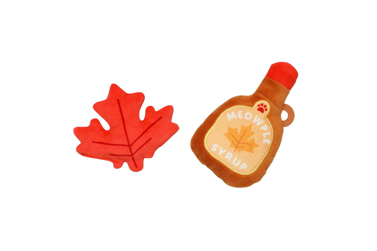 Pearhead Maple Cat Toys, Holiday Pet Toy, Thanksgiving Cat Toy, Crinkle And Cat Nip Toys, Cat Teaser Toys, Must Have Pet Accessories For Pet Owners, Toys To Play Chase Exercise, Set Of 2