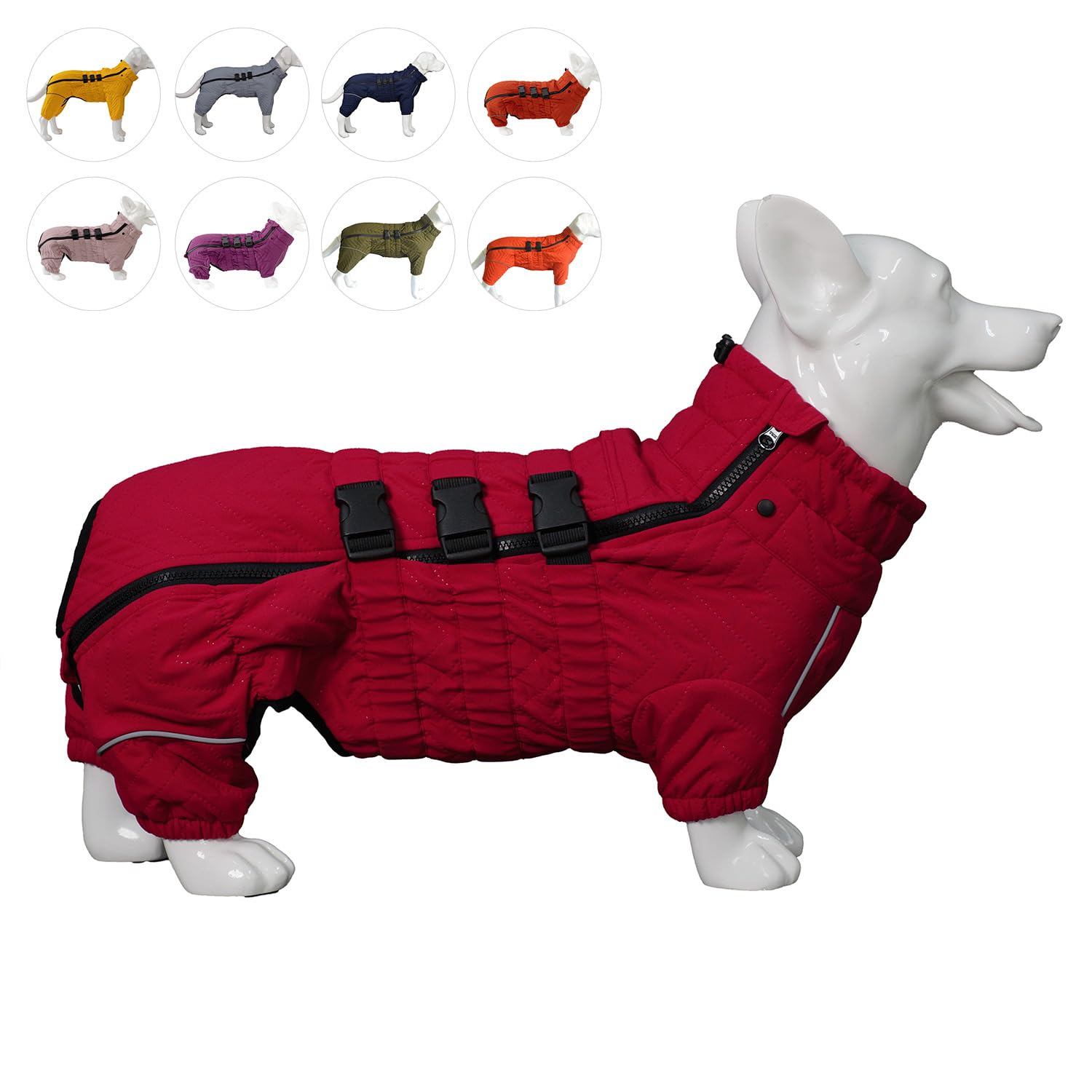 Lovelonglong Warm Coat Double Layers Vest, 4 Legs Covered Windproof Waterproof Reflective Outdoor Skating Costume For Corgis Dac