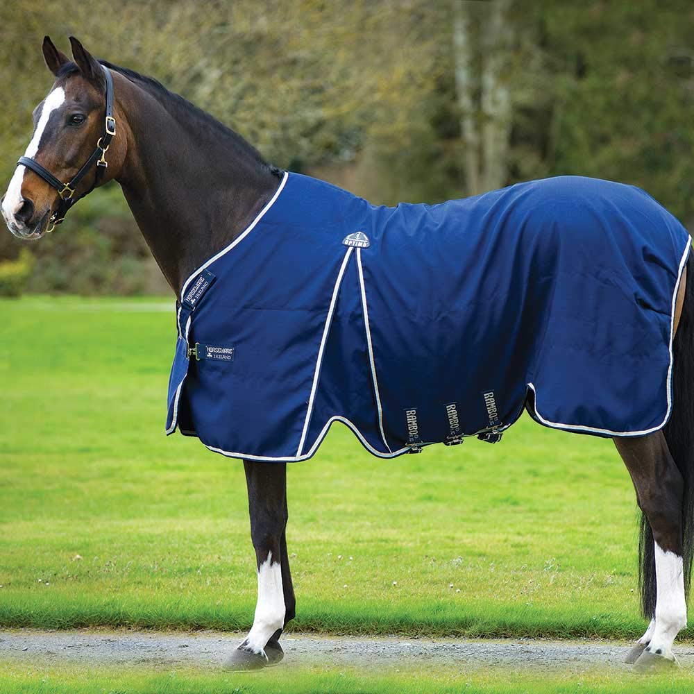 Horseware Ireland Rambo Optimo Stable Horse Sheet, Color: Nvy/Beige/Blu/Nvy, Size: 81 (Adao40-Bmdb-81)