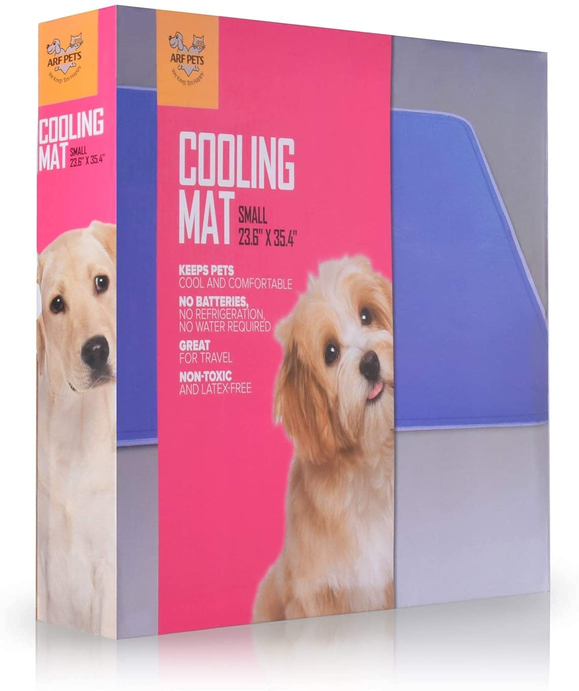 Arf Pets Dog Cooling Mat 23” X 35” Pad For Kennels, Crates, Beds, Non-Toxic, Durable Solid Self Cooling Gel No Refrigeration Or Electricity Needed