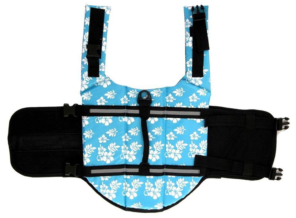 Chezabbey Dog Life Jacket Adjustable Dog Lifevest Swimsuit Safety Vest Apparel Lifesaver Coat For Small Large Cats Puppy Kitty W