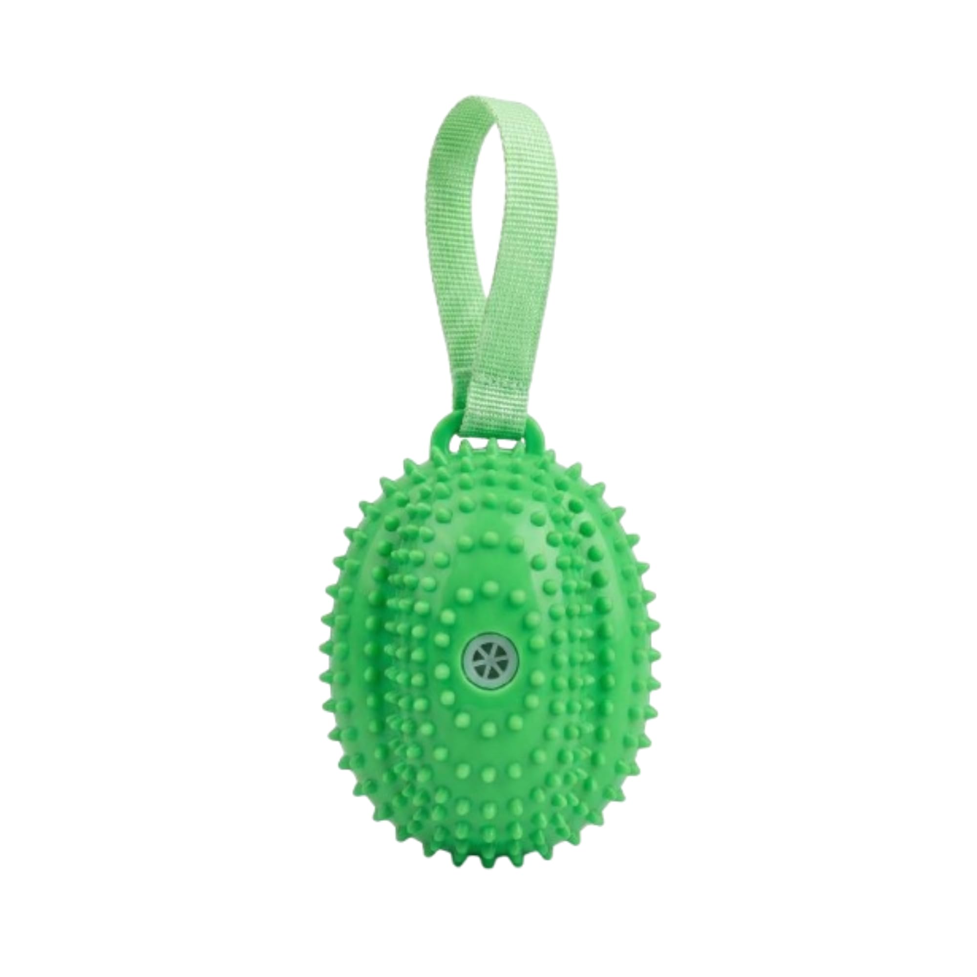 Bohobark Dog Ball Spiky Rubber With Strap  Tough Interactive Squeaky Fetch & Chew Dog Toy For Puppies, Small & Medium Dogs, Tex