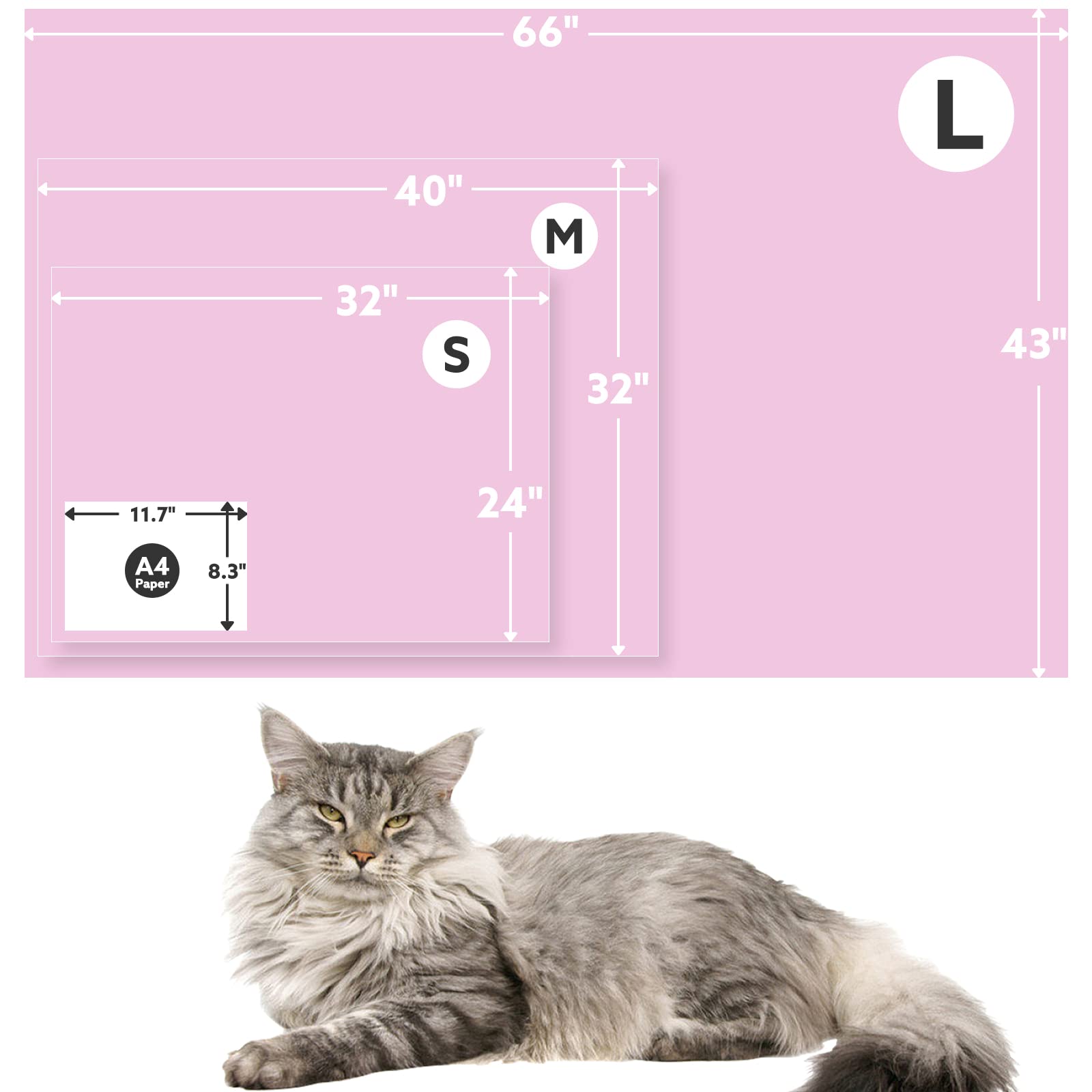 Stuffed Premium Soft Cat Blanket, With Flannel Pink Cute Paw Print, 43 * 66 Inches