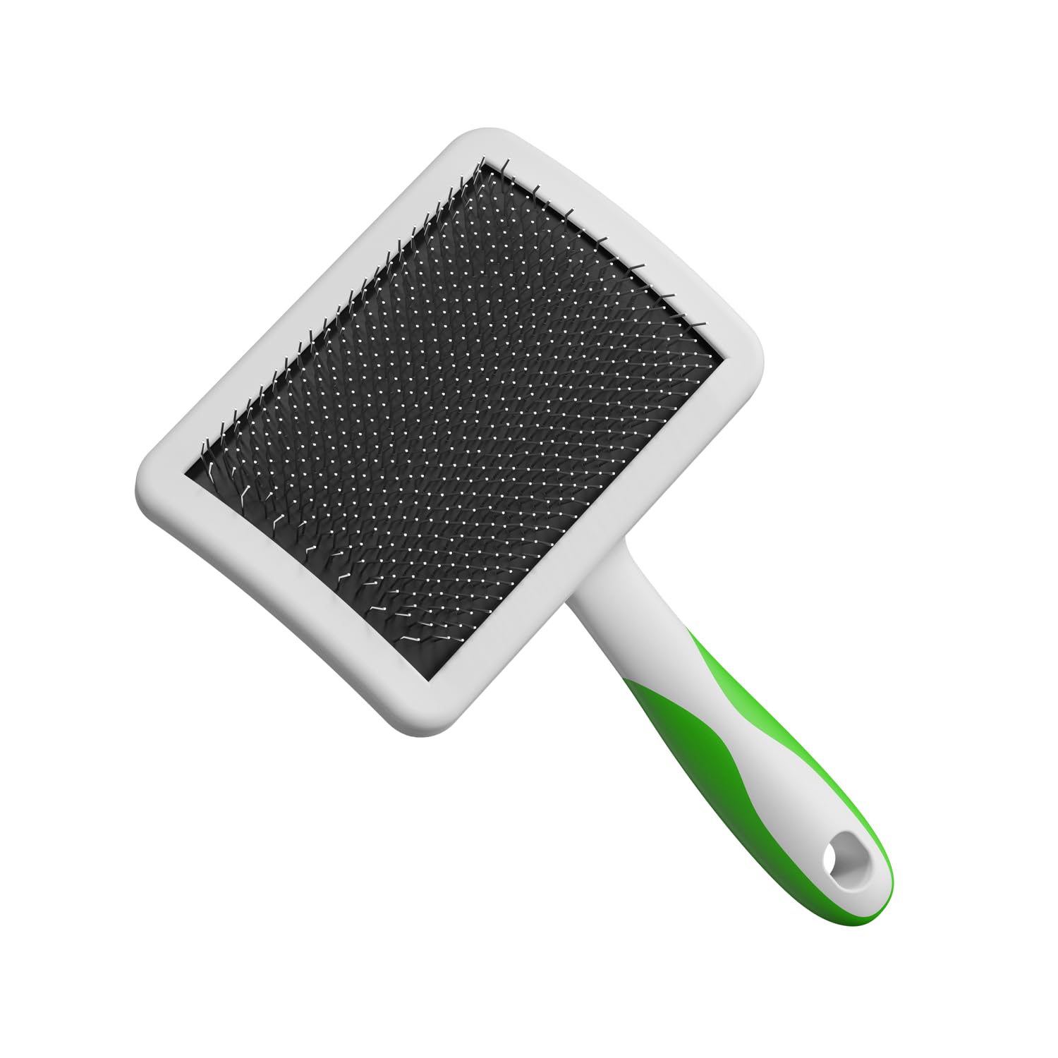 Andis 68540 Self-Cleaning Animal Slicker Brushes With Curved Stainless-Steel Bristles For All Breeds - Reduces Shedding By Up To 90%, Removes Tangles, Dirt & Loose Hair ?Large, Green